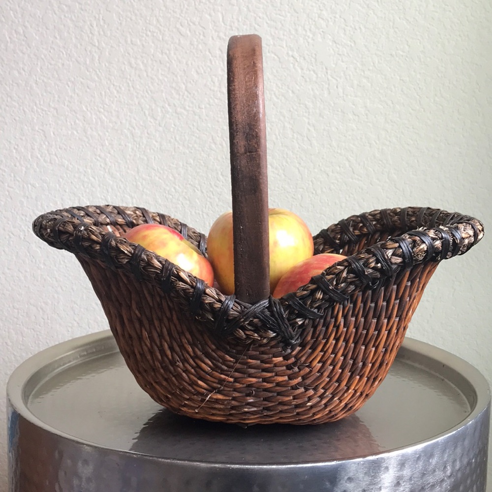 Wooden Basket with Handle